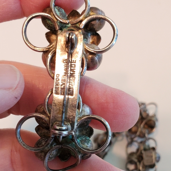 Sterling Bracelet & Brooch Set Sterling Silver Estate Piece Unique Hand Made - Picture 9 of 17